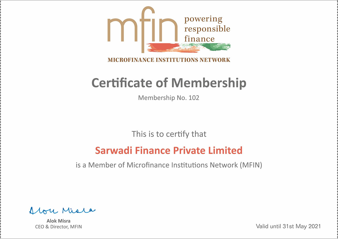 Certificate of Merit - Project Management